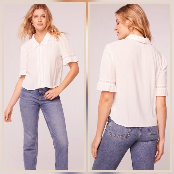 Band Of The Free Tops - Band Of The Free Daydream Ivory Collared Top